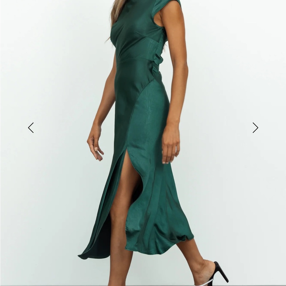 Jade satin midi dress